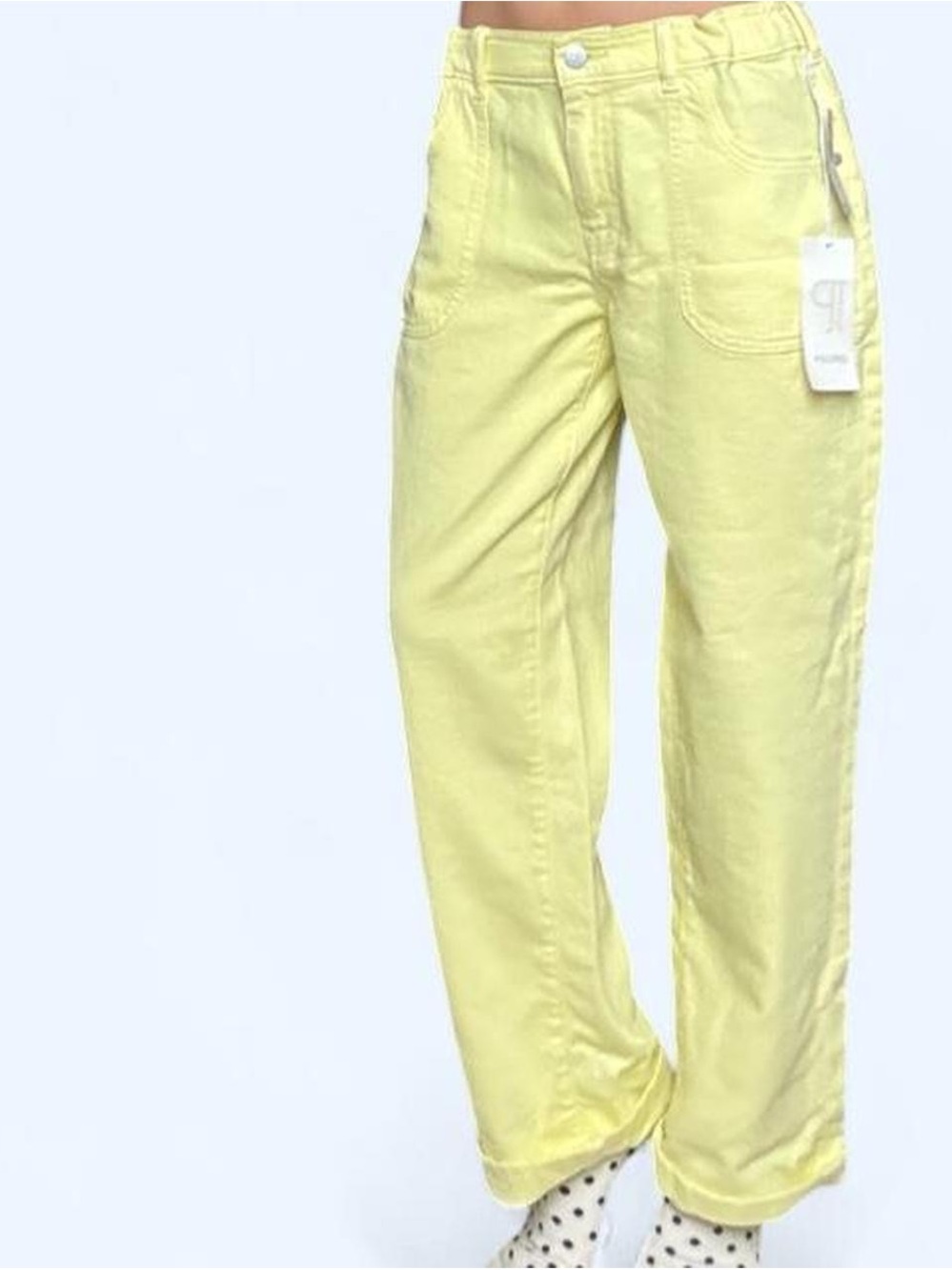 Pilcro Pale Yellow Boyfriend Jeans